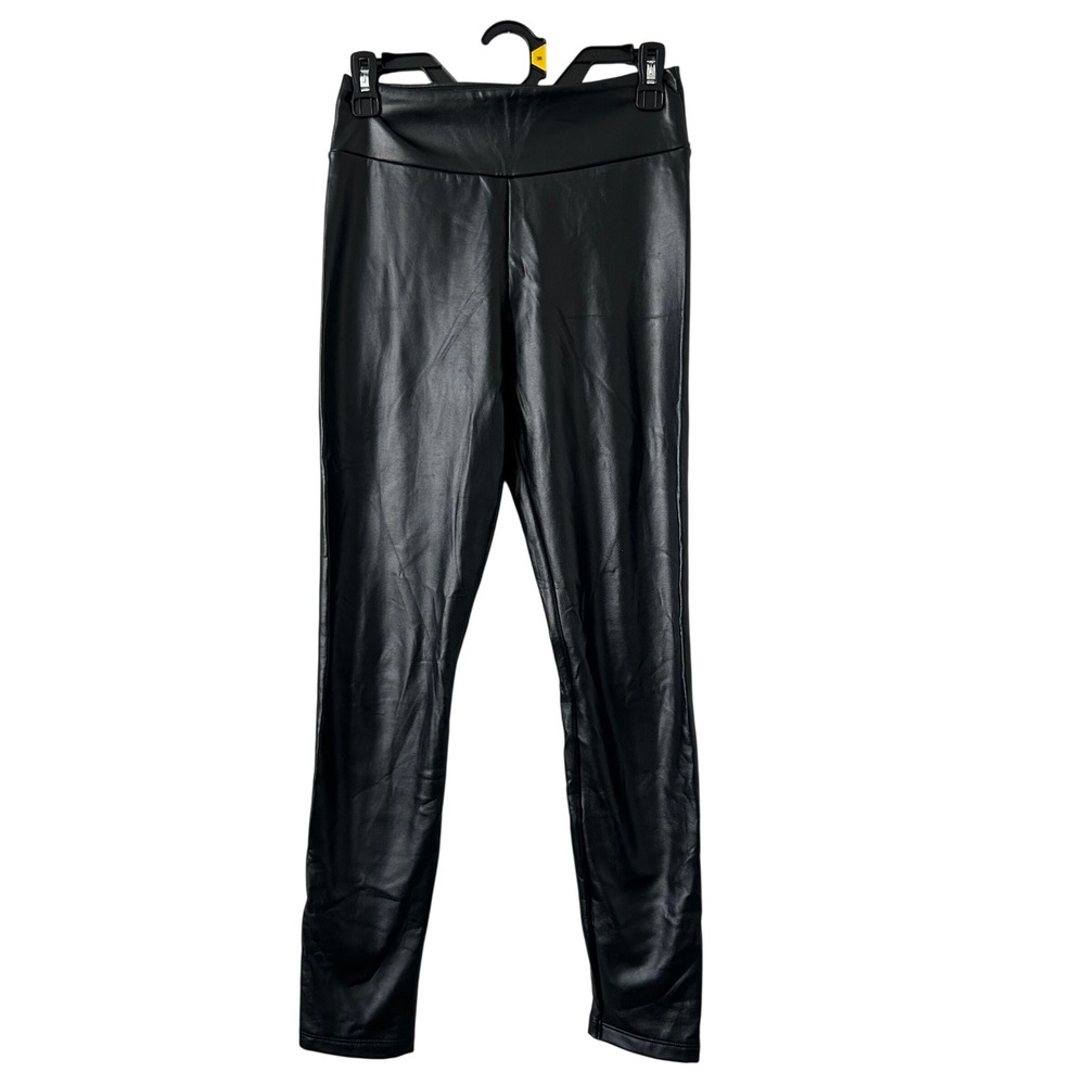 Calzedonia Faux Leather Leggings Small Black Excellent High Waisted Thermal Soft